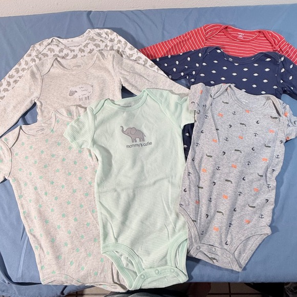 Carter's Other - Carter's Baby Bodysuits 24 Months Lot 5 Cotton Animals Stripes Football